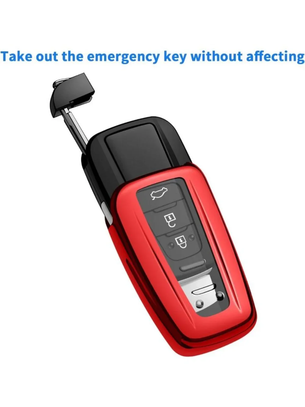 Stylish Red Key Fob Cover with Keychain for 2019-2025 Rav4, Highlander, Camry